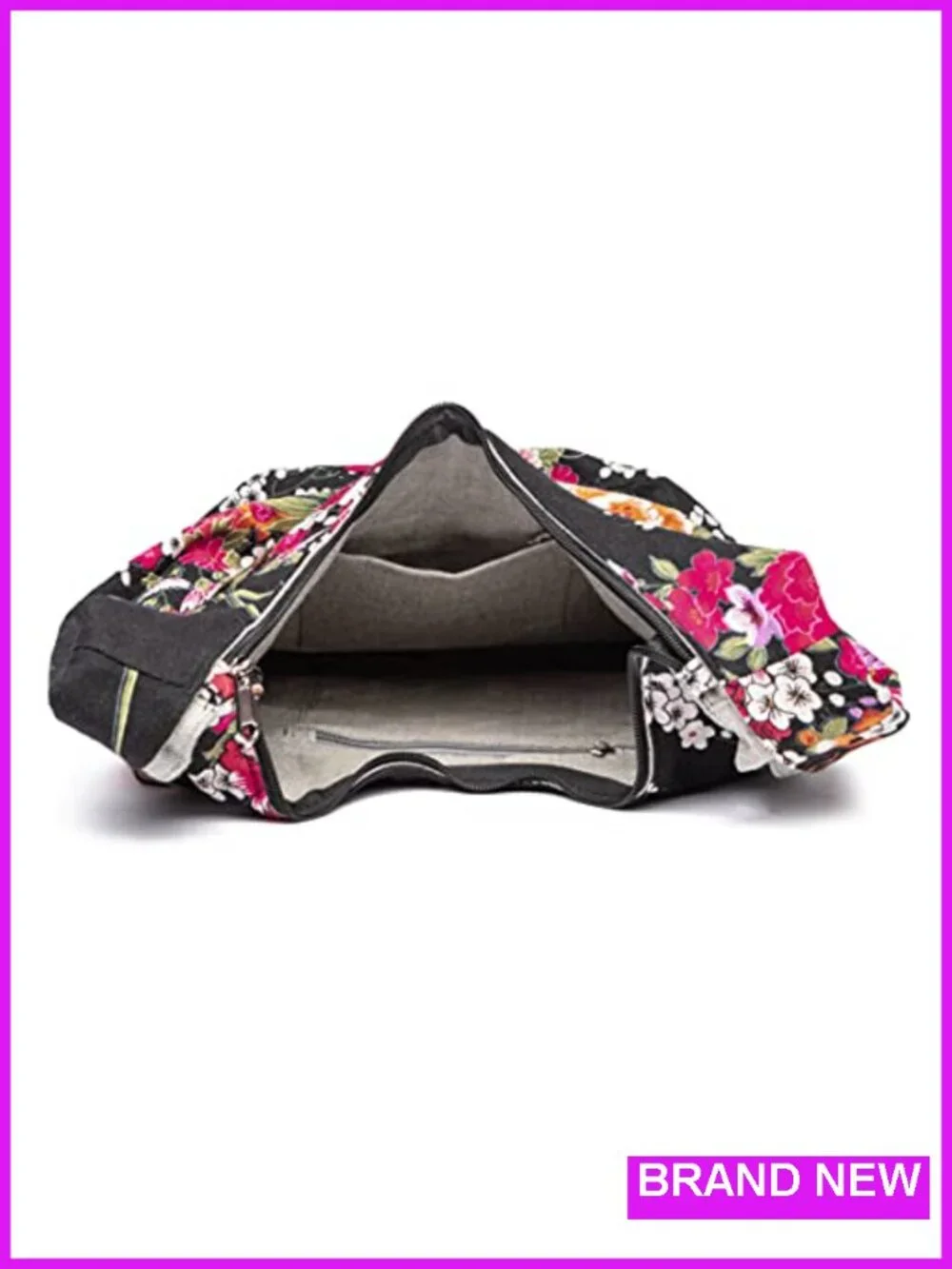 Bohemian Canvas Hippie Hobo Crossbody Bag with Pockets - Large Boho Shoulder Bag